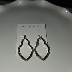 Marlyn Schiff Silver Beaded Teardrop Earrings